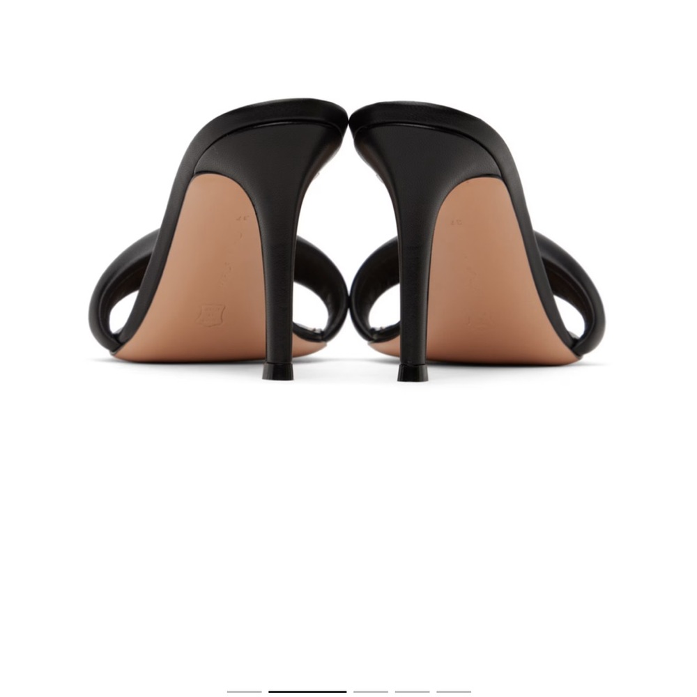 Gianvito Rossi Black Leather Mules Black Bijoux 85 Heeled Sandals Size 36 - Picture 2 of 12